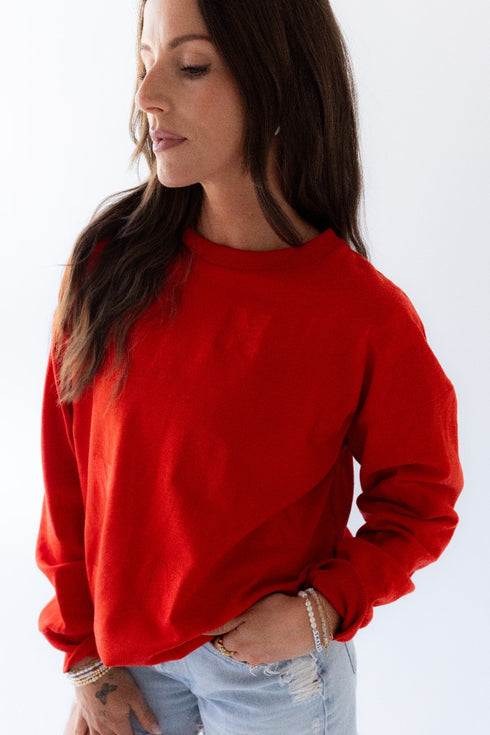 Nebraska Ritter Repeat Lantern Sleeve Crew